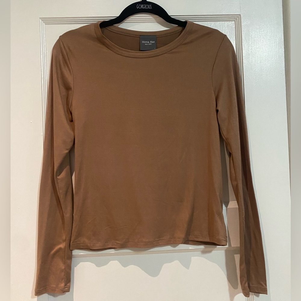 Olivia Rae Brown long sleeve shirt